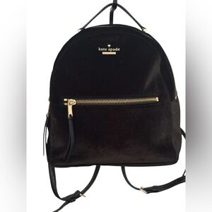 Kate Spade New York Dawn Place Velvet Sammi Small Black Backpack EUC
